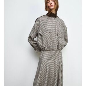 Zara checkered bomber jacket